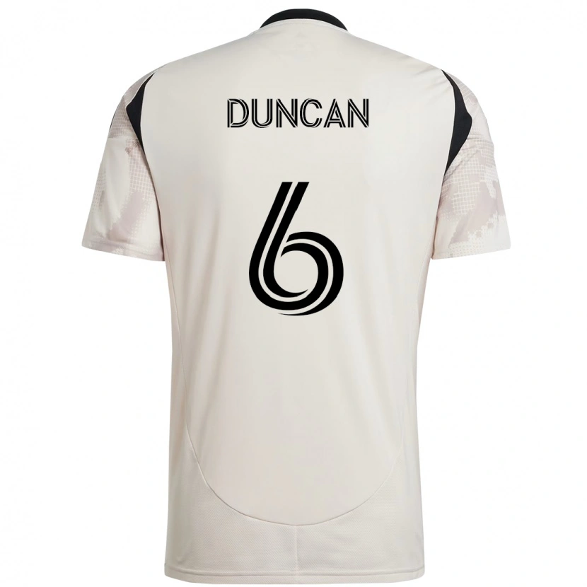 Danxen Kinder Kyle Duncan #6 Beige Schwarz Auswärtstrikot Trikot 2025/26 T-Shirt