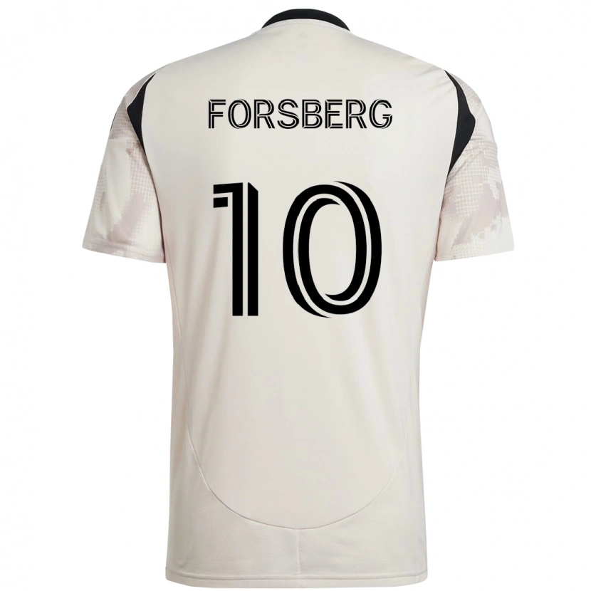 Danxen Kinder Emil Forsberg #10 Beige Schwarz Auswärtstrikot Trikot 2025/26 T-Shirt