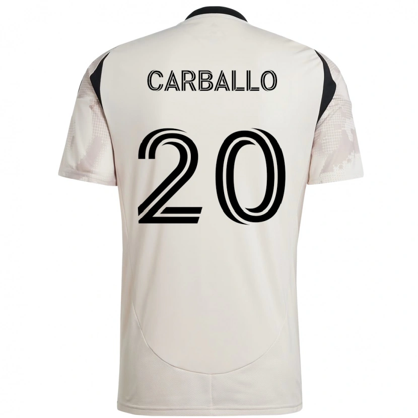 Danxen Kinder Felipe Carballo #20 Beige Schwarz Auswärtstrikot Trikot 2025/26 T-Shirt