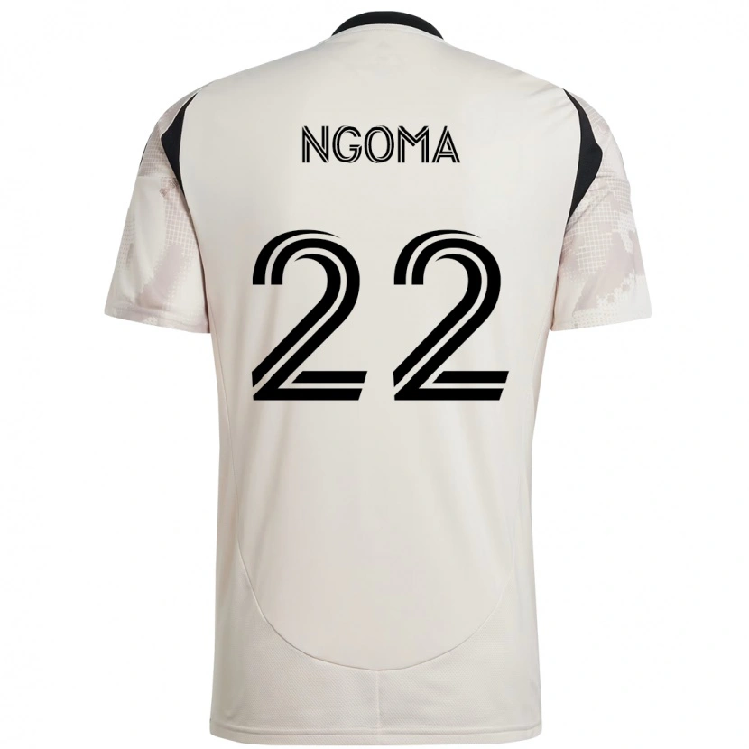 Danxen Kinder Serge Ngoma Jr. #22 Beige Schwarz Auswärtstrikot Trikot 2025/26 T-Shirt
