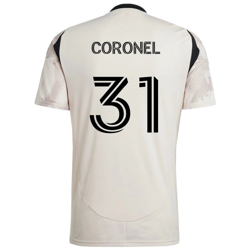 Danxen Kinder Carlos Coronel #31 Beige Schwarz Auswärtstrikot Trikot 2025/26 T-Shirt