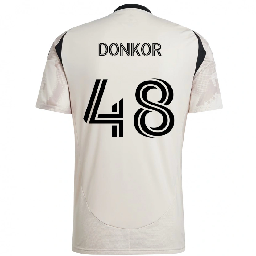 Danxen Kinder Ronald Donkor #48 Beige Schwarz Auswärtstrikot Trikot 2025/26 T-Shirt