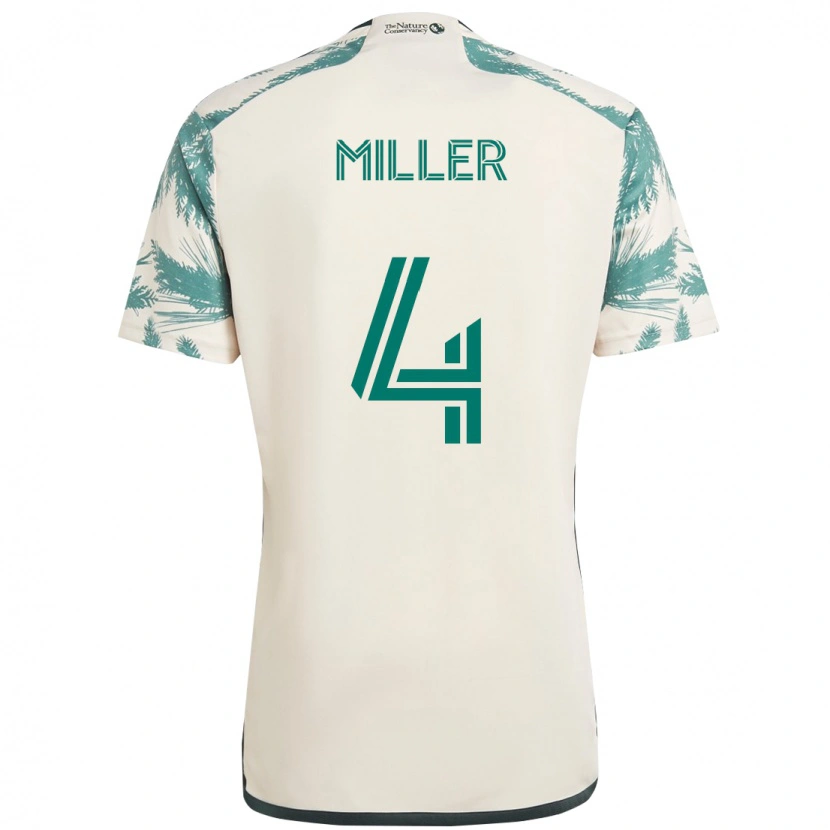 Danxen Kinder Kamal Miller #4 Beige Grün Auswärtstrikot Trikot 2025/26 T-Shirt