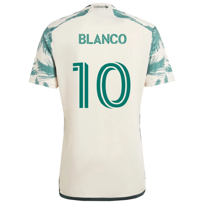 Danxen Kinder Sebastián Blanco #10 Beige Grün Auswärtstrikot Trikot 2025/26 T-Shirt
