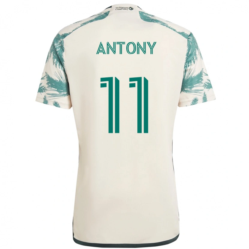 Danxen Kinder Antony #11 Beige Grün Auswärtstrikot Trikot 2025/26 T-Shirt