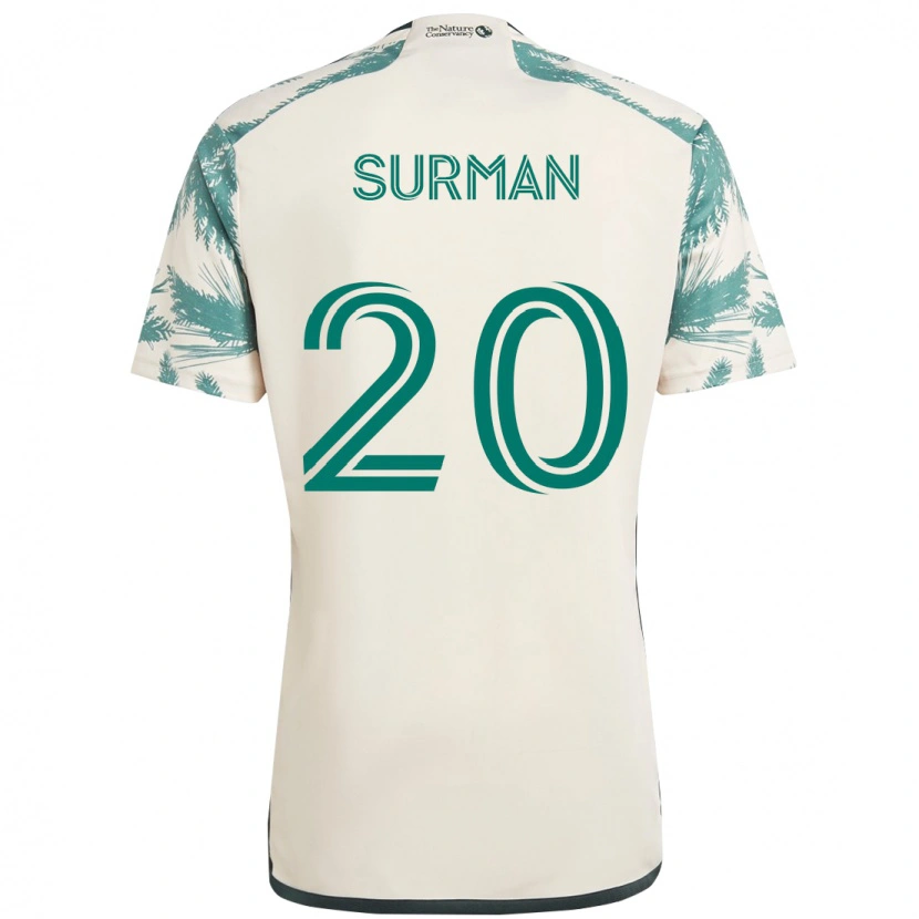 Danxen Kinder Finn Surman #20 Beige Grün Auswärtstrikot Trikot 2025/26 T-Shirt