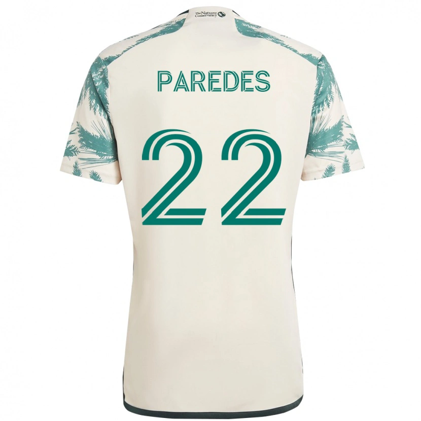 Danxen Kinder Cristhian Paredes #22 Beige Grün Auswärtstrikot Trikot 2025/26 T-Shirt