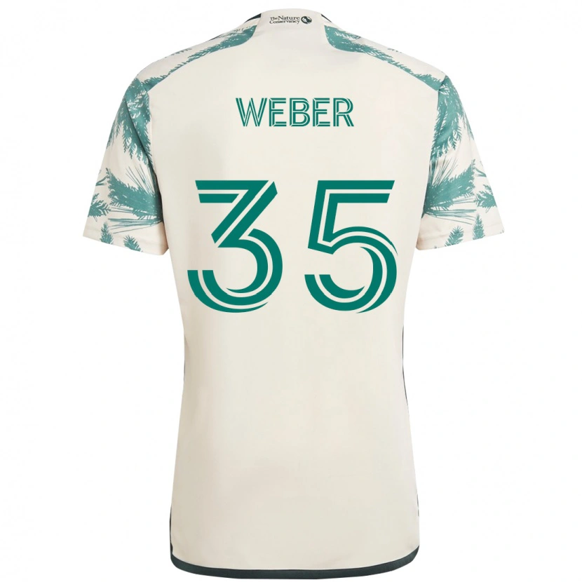 Danxen Kinder Tristan Weber #35 Beige Grün Auswärtstrikot Trikot 2025/26 T-Shirt