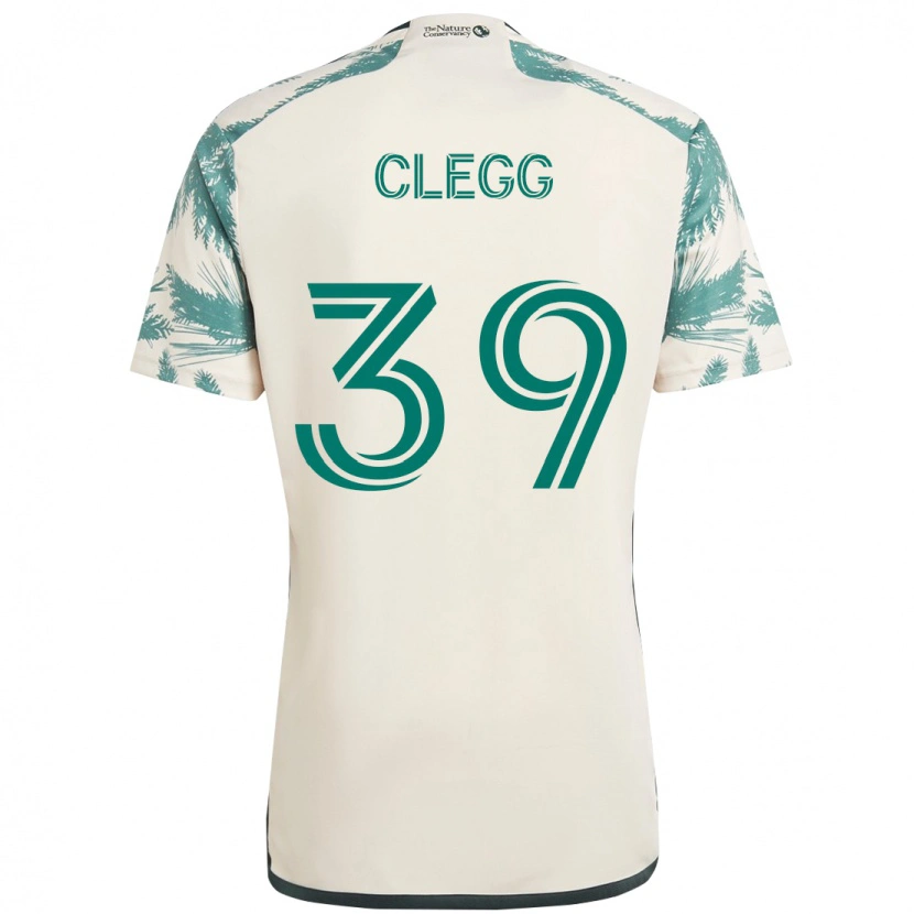 Danxen Kinder Tyler Clegg #39 Beige Grün Auswärtstrikot Trikot 2025/26 T-Shirt