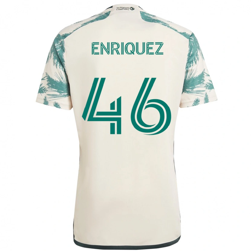 Danxen Kinder Adolfo Enriquez #46 Beige Grün Auswärtstrikot Trikot 2025/26 T-Shirt