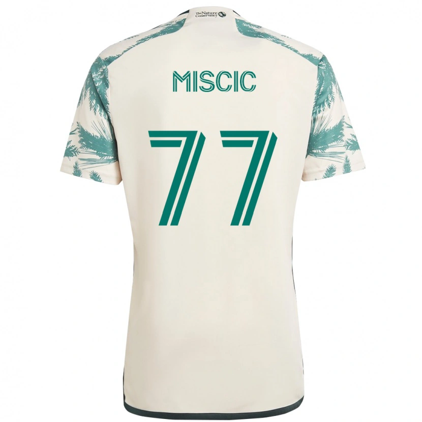 Danxen Kinder Selmir Miscic #77 Beige Grün Auswärtstrikot Trikot 2025/26 T-Shirt