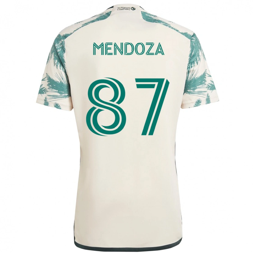 Danxen Kinder Christian Mendoza #87 Beige Grün Auswärtstrikot Trikot 2025/26 T-Shirt