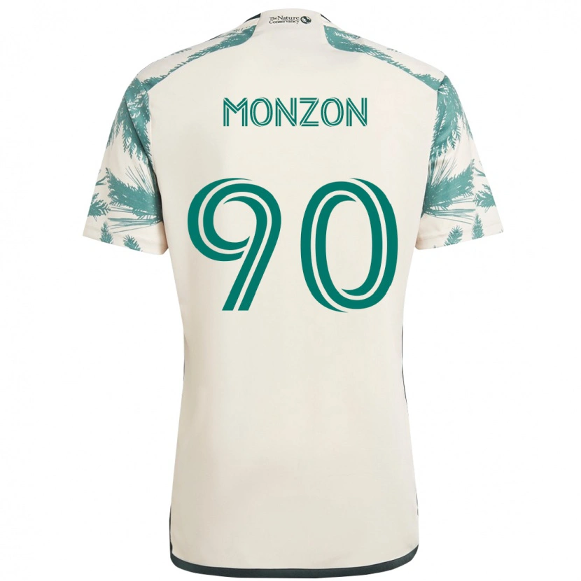 Danxen Kinder Florián Monzón #90 Beige Grün Auswärtstrikot Trikot 2025/26 T-Shirt