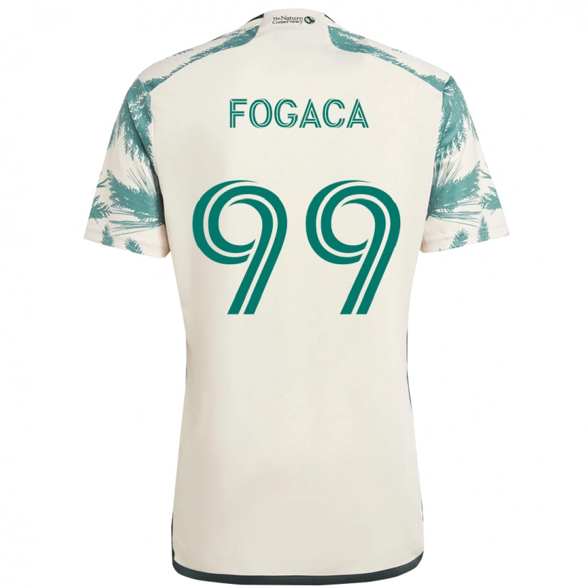 Danxen Kinder Nathan Fogaça #99 Beige Grün Auswärtstrikot Trikot 2025/26 T-Shirt