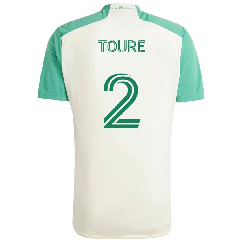 Danxen Kinder Cheick Touré #2 Weiß Grün Auswärtstrikot Trikot 2025/26 T-Shirt