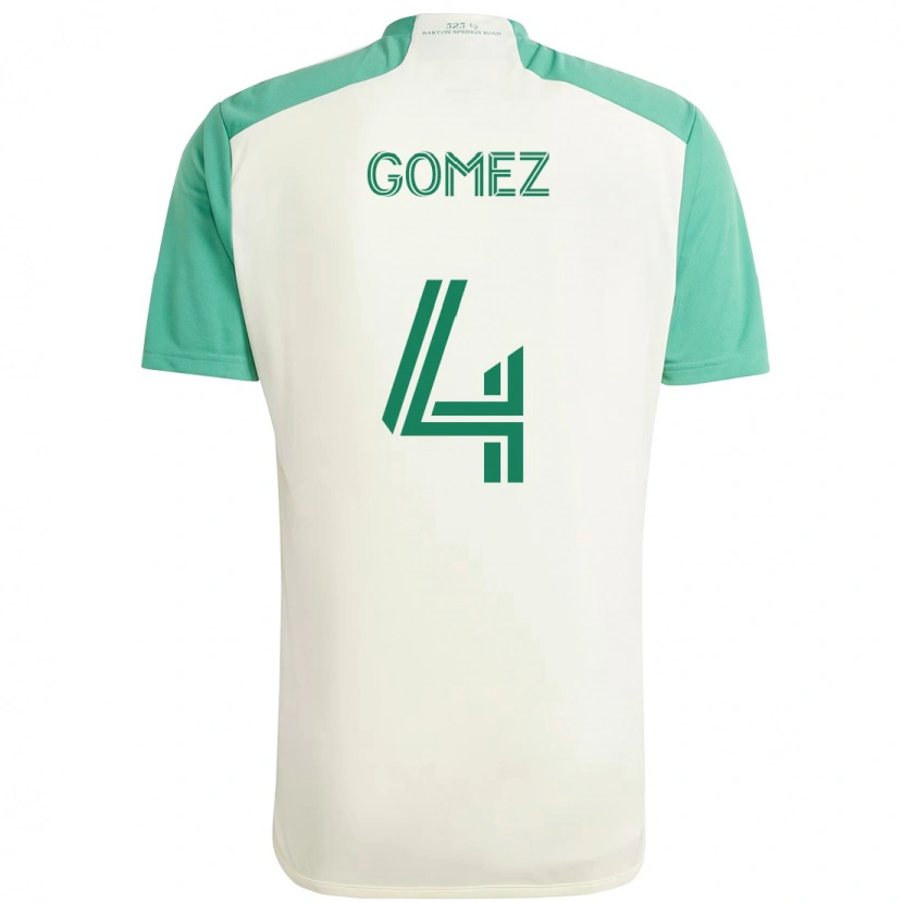 Danxen Kinder Antonio Gomez #4 Weiß Grün Auswärtstrikot Trikot 2025/26 T-Shirt