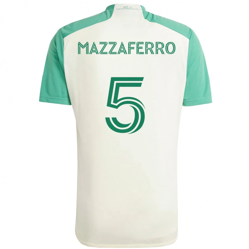 Danxen Kinder Salvatore Mazzaferro #5 Weiß Grün Auswärtstrikot Trikot 2025/26 T-Shirt
