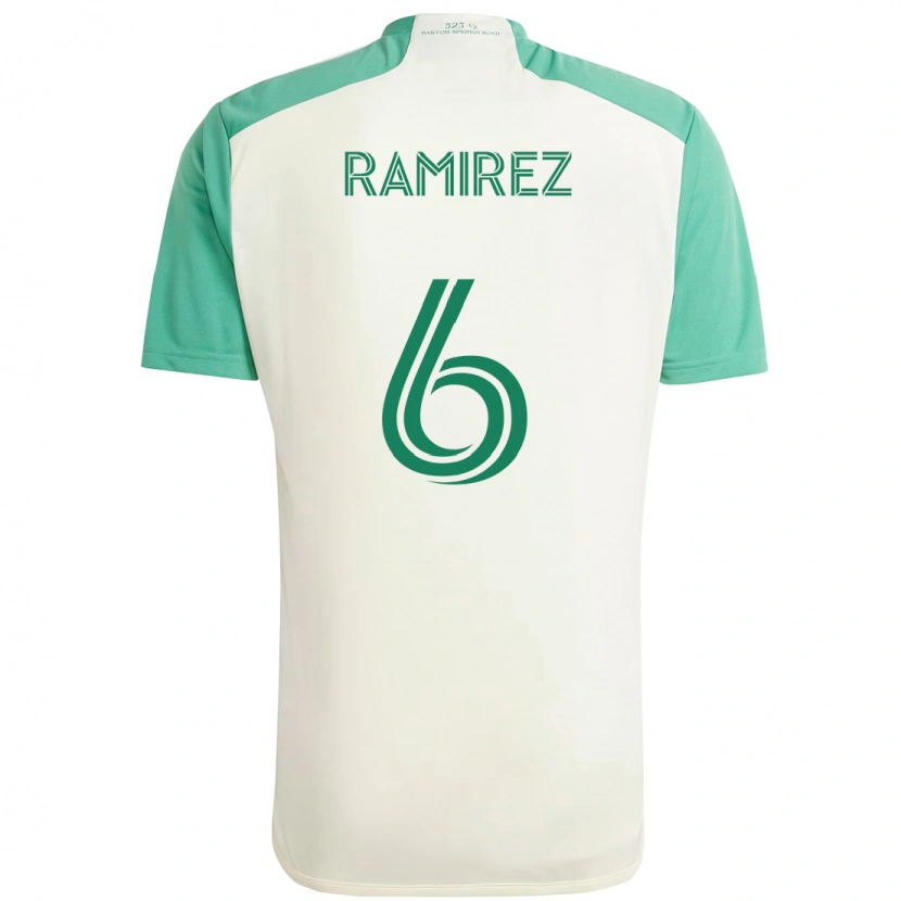 Danxen Kinder Alonso Ramírez #6 Weiß Grün Auswärtstrikot Trikot 2025/26 T-Shirt