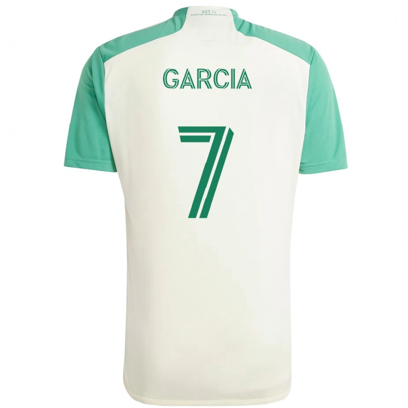 Danxen Kinder Anthony García #7 Weiß Grün Auswärtstrikot Trikot 2025/26 T-Shirt