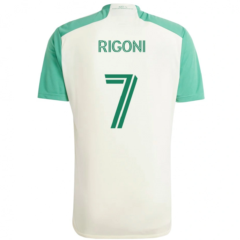 Danxen Kinder Emiliano Rigoni #7 Weiß Grün Auswärtstrikot Trikot 2025/26 T-Shirt