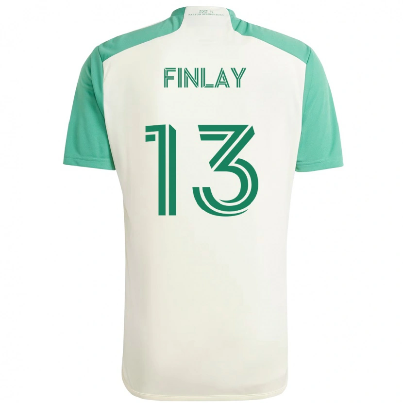 Danxen Kinder Ethan Finlay #13 Weiß Grün Auswärtstrikot Trikot 2025/26 T-Shirt