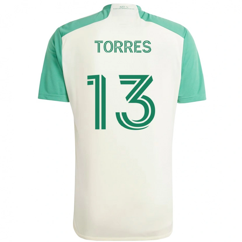 Danxen Kinder Leo Torres #13 Weiß Grün Auswärtstrikot Trikot 2025/26 T-Shirt