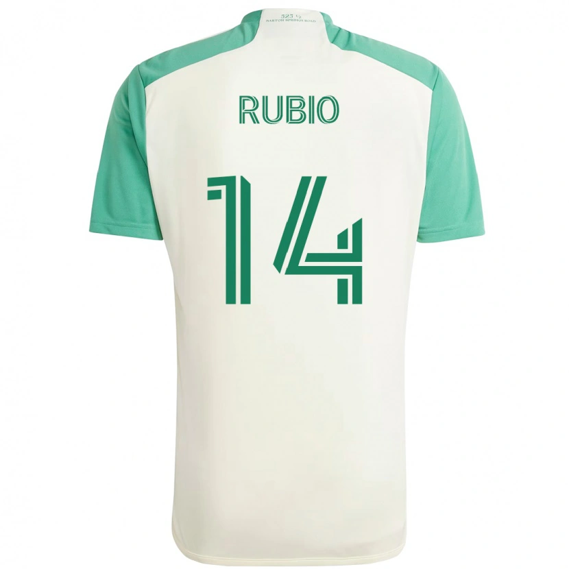 Danxen Kinder Diego Rubio #14 Weiß Grün Auswärtstrikot Trikot 2025/26 T-Shirt
