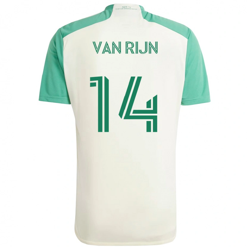 Danxen Kinder Nico Van Rijn #14 Weiß Grün Auswärtstrikot Trikot 2025/26 T-Shirt