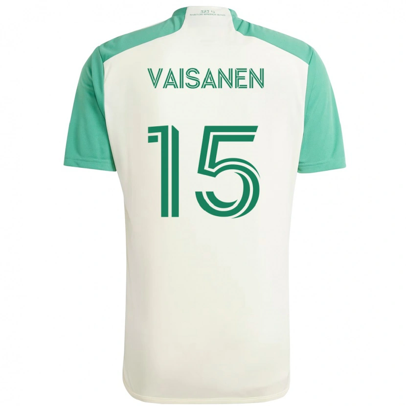 Danxen Kinder Leo Väisänen #15 Weiß Grün Auswärtstrikot Trikot 2025/26 T-Shirt