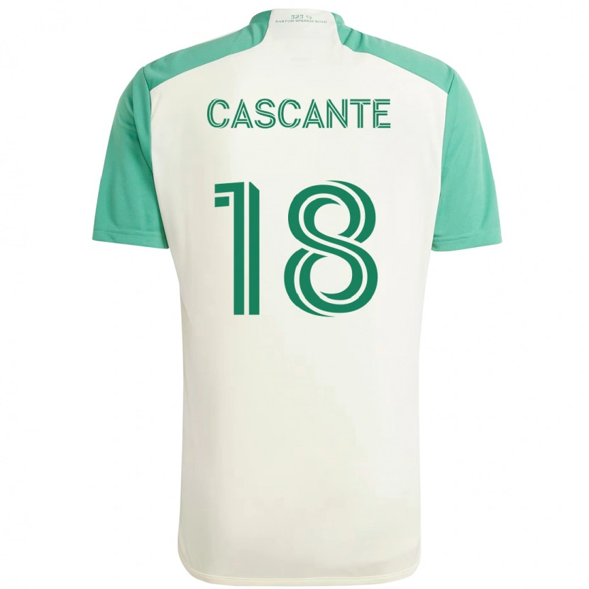 Danxen Kinder Julio Cascante #18 Weiß Grün Auswärtstrikot Trikot 2025/26 T-Shirt