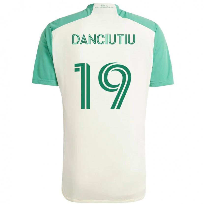 Danxen Kinder Vlad Dănciuțiu #19 Weiß Grün Auswärtstrikot Trikot 2025/26 T-Shirt