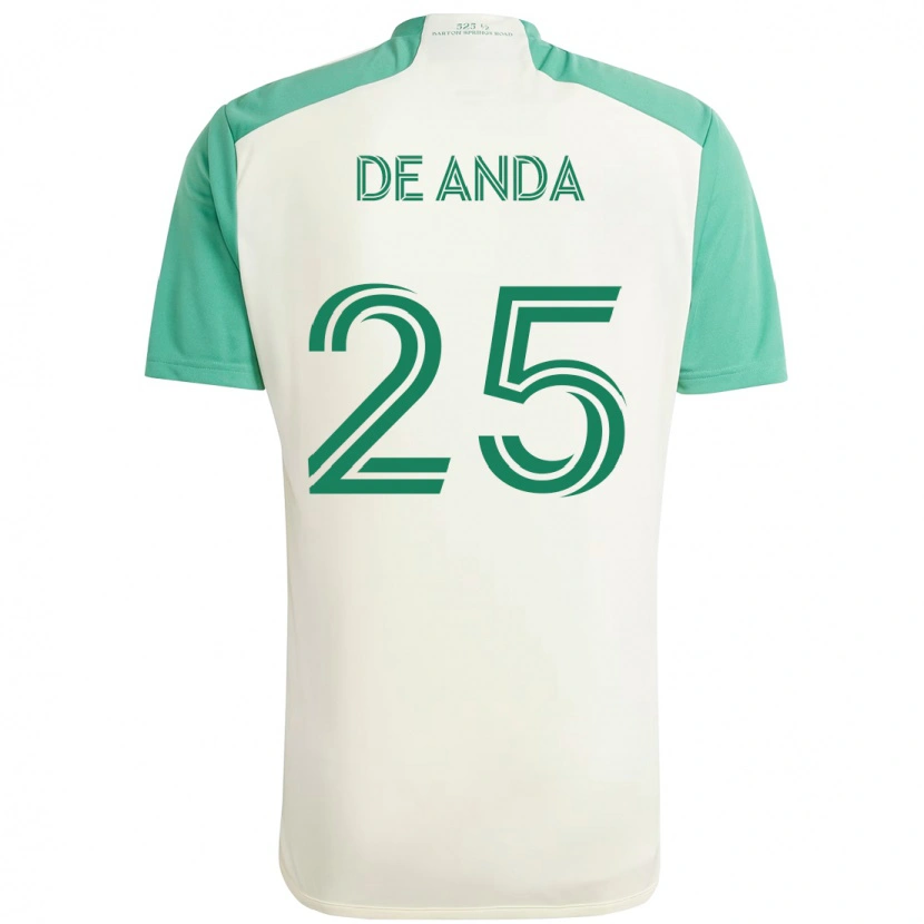 Danxen Kinder Anthony De Anda #25 Weiß Grün Auswärtstrikot Trikot 2025/26 T-Shirt