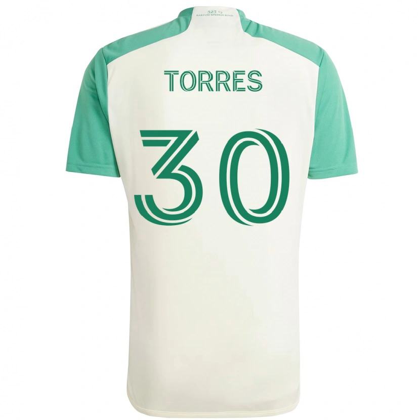 Danxen Kinder Ervin Torres #30 Weiß Grün Auswärtstrikot Trikot 2025/26 T-Shirt