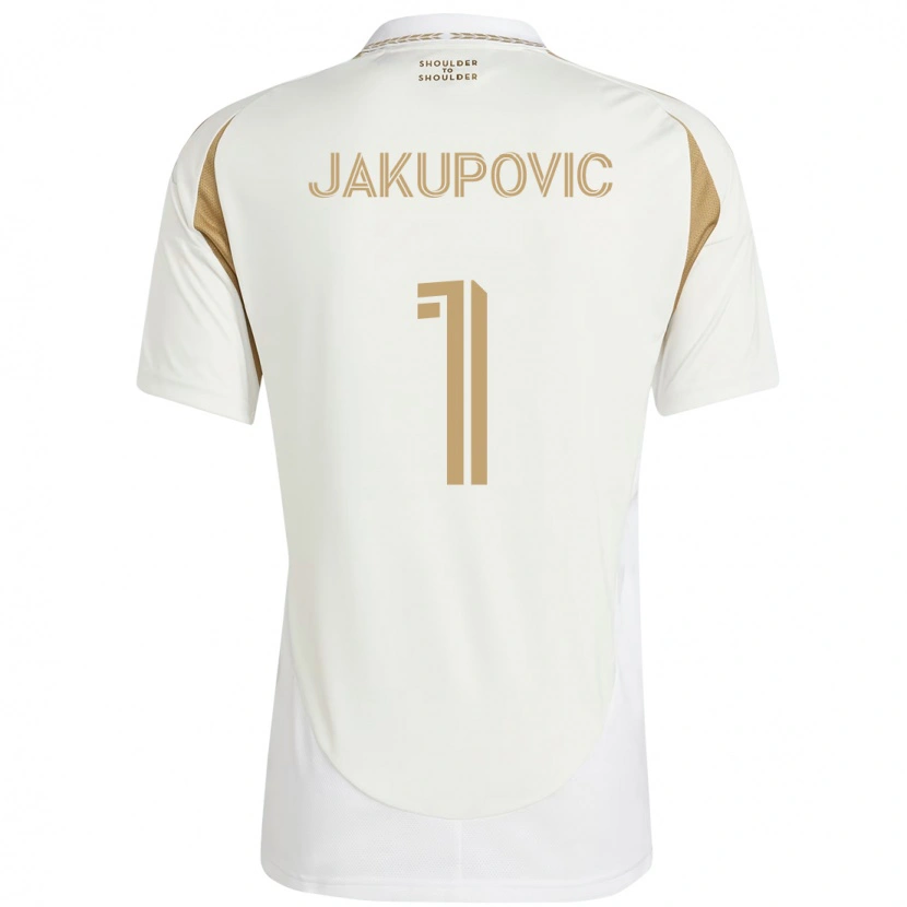 Danxen Kinder Eldin Jakupovic #1 Weiß Braun Auswärtstrikot Trikot 2025/26 T-Shirt