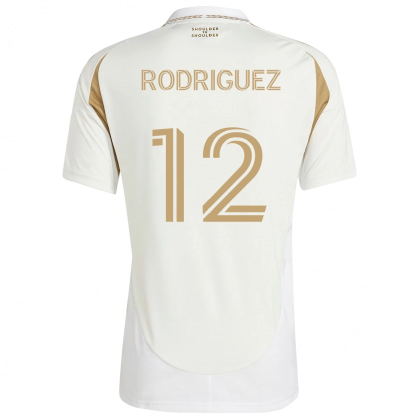 Danxen Kinder Jeremi Rodriguez #12 Weiß Braun Auswärtstrikot Trikot 2025/26 T-Shirt
