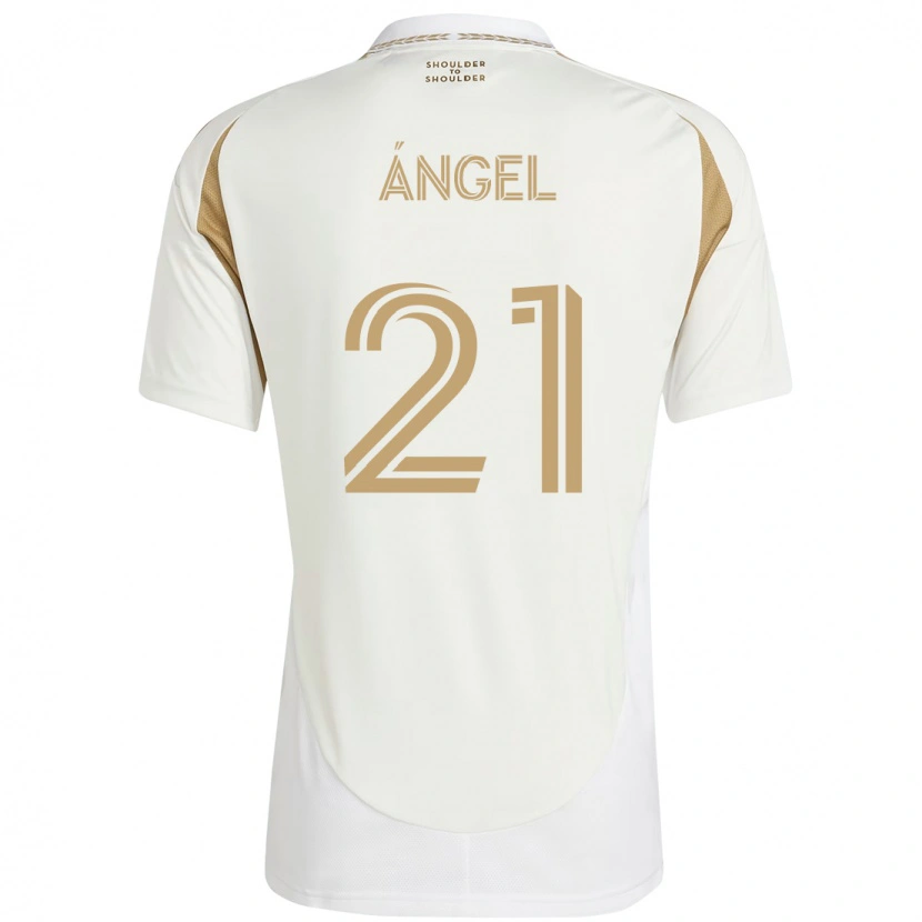 Danxen Kinder Tomás Ángel #21 Weiß Braun Auswärtstrikot Trikot 2025/26 T-Shirt