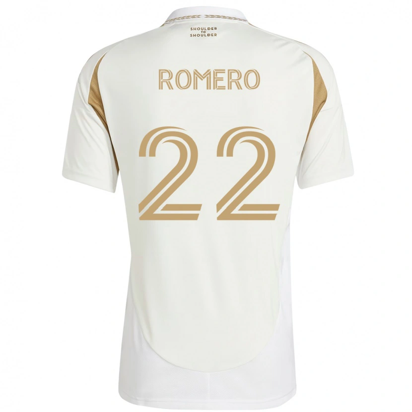 Danxen Kinder Abraham Romero #22 Weiß Braun Auswärtstrikot Trikot 2025/26 T-Shirt