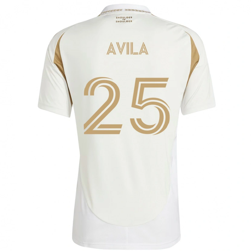 Danxen Kinder Armando Avila #25 Weiß Braun Auswärtstrikot Trikot 2025/26 T-Shirt
