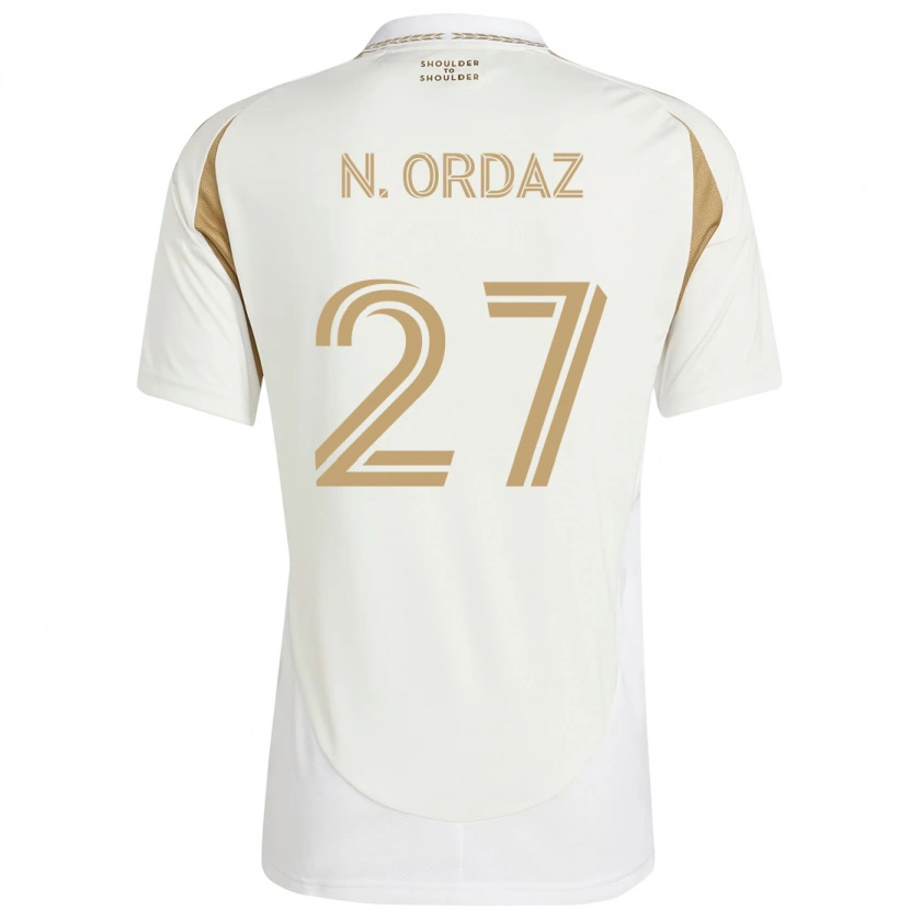 Danxen Kinder Nathan Ordaz #27 Weiß Braun Auswärtstrikot Trikot 2025/26 T-Shirt