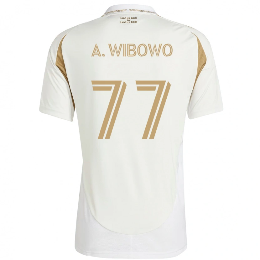 Danxen Kinder Adrian Wibowo #77 Weiß Braun Auswärtstrikot Trikot 2025/26 T-Shirt