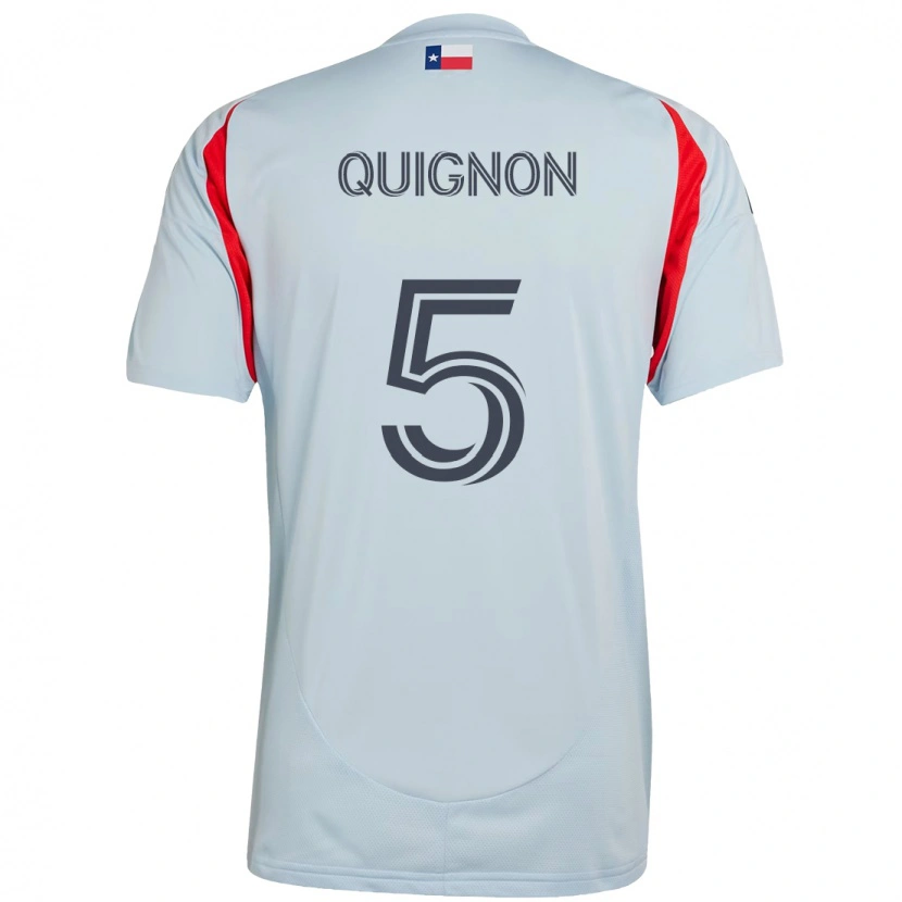 Danxen Kinder Facundo Quignón #5 Hellblau Rot Auswärtstrikot Trikot 2025/26 T-Shirt