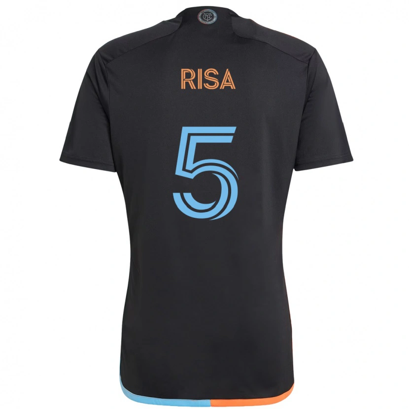 Danxen Kinder Birk Risa #5 Schwarz Blau Orange Auswärtstrikot Trikot 2025/26 T-Shirt
