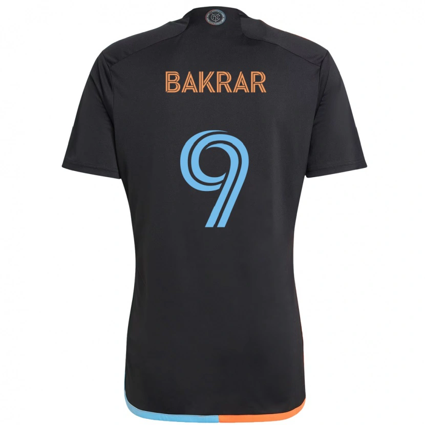 Danxen Kinder Monsef Bakrar #9 Schwarz Blau Orange Auswärtstrikot Trikot 2025/26 T-Shirt