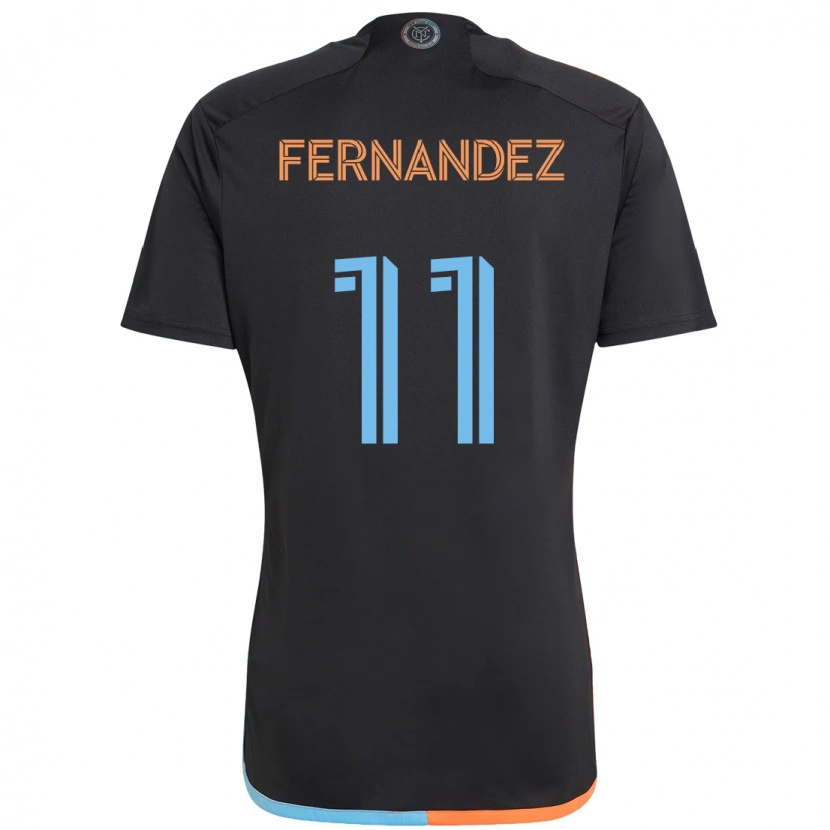Danxen Kinder Julián Fernández #11 Schwarz Blau Orange Auswärtstrikot Trikot 2025/26 T-Shirt