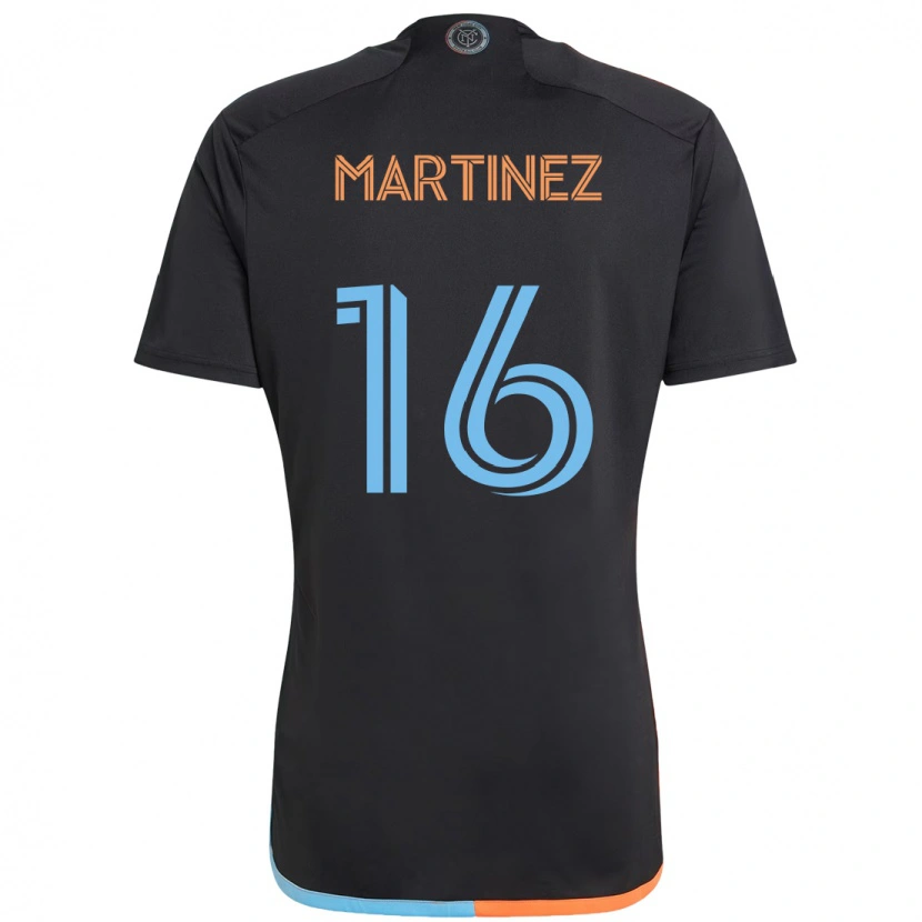 Danxen Kinder Alonso Martínez #16 Schwarz Blau Orange Auswärtstrikot Trikot 2025/26 T-Shirt