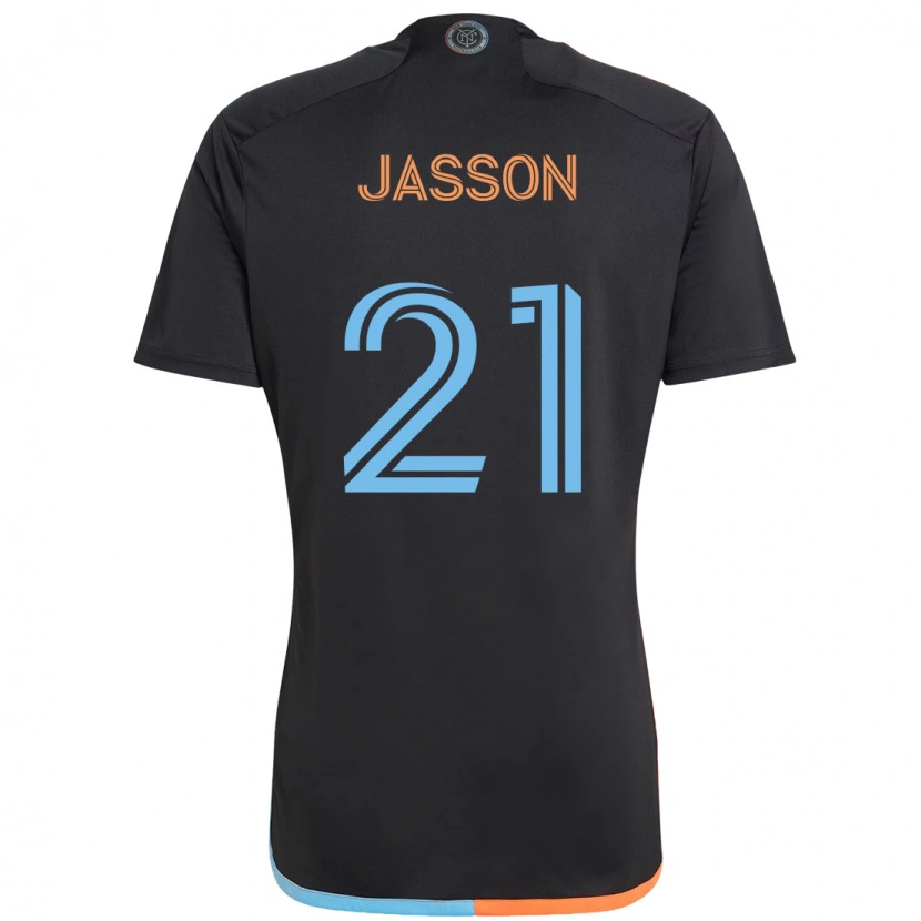 Danxen Kinder Andres Jasson #21 Schwarz Blau Orange Auswärtstrikot Trikot 2025/26 T-Shirt