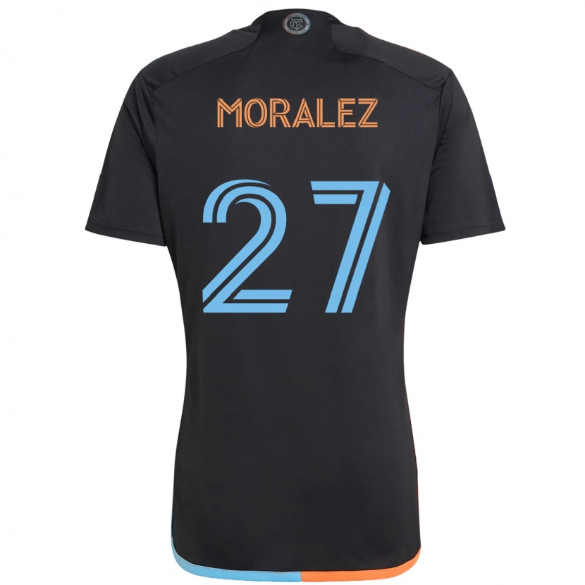 Danxen Kinder Maxi Moralez #27 Schwarz Blau Orange Auswärtstrikot Trikot 2025/26 T-Shirt