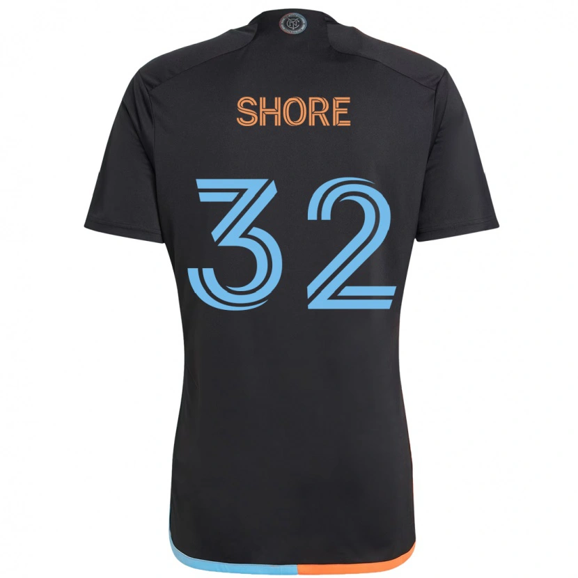 Danxen Kinder Jonathan Shore #32 Schwarz Blau Orange Auswärtstrikot Trikot 2025/26 T-Shirt
