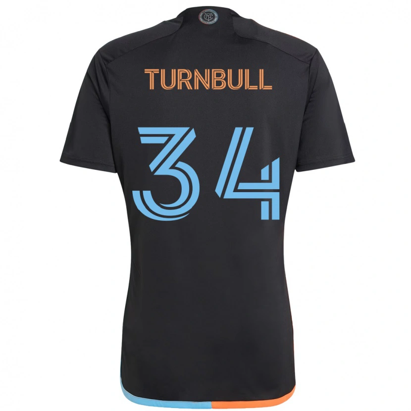 Danxen Kinder Stephen Turnbull #34 Schwarz Blau Orange Auswärtstrikot Trikot 2025/26 T-Shirt