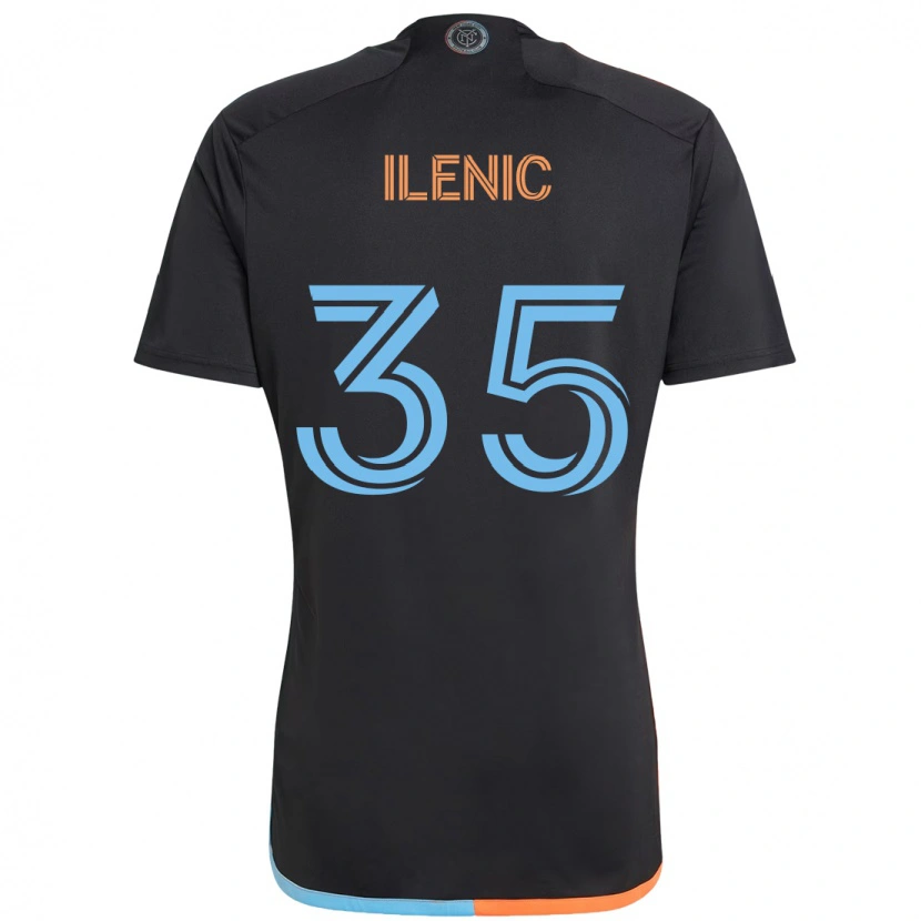 Danxen Kinder Mitja Ilenič #35 Schwarz Blau Orange Auswärtstrikot Trikot 2025/26 T-Shirt